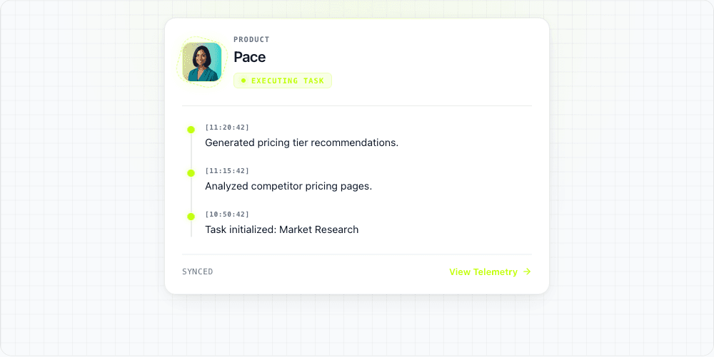 OrgX MCP agent status screen